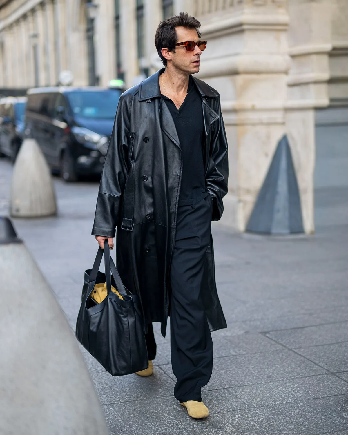 Mark Ronson Pairs Black Leather With Warm Accents