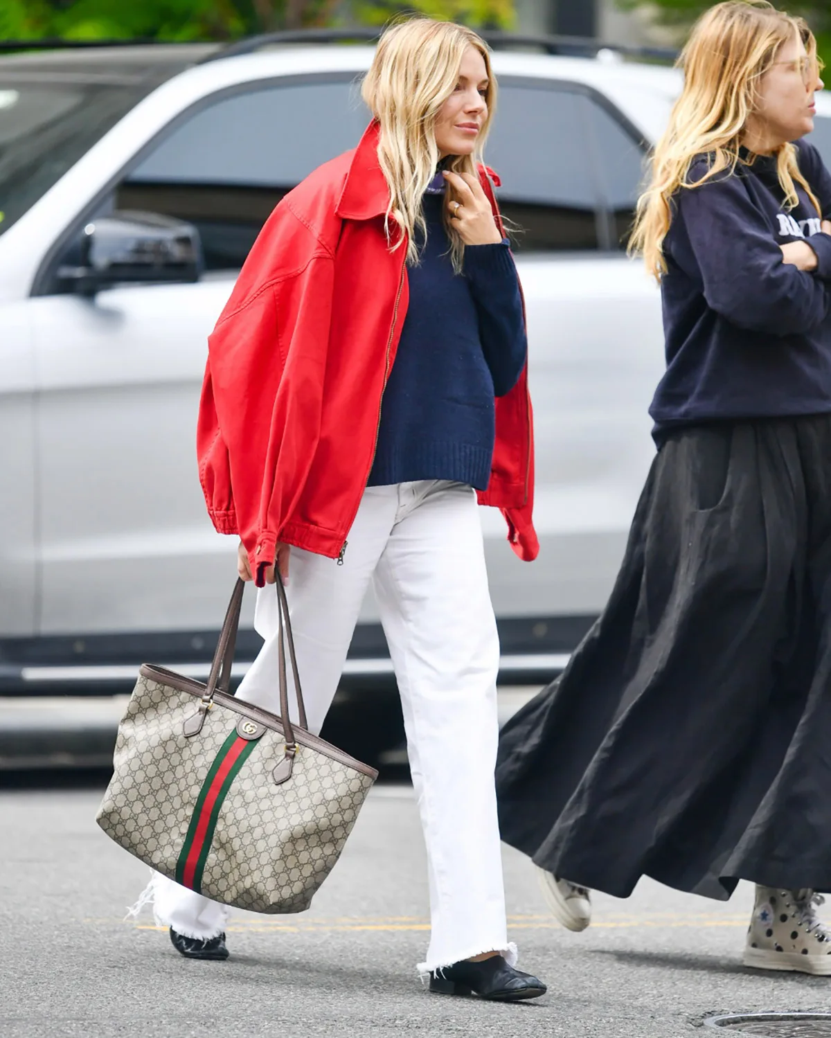 Sienna Miller Brightens Her Fall Wardrobe With Red