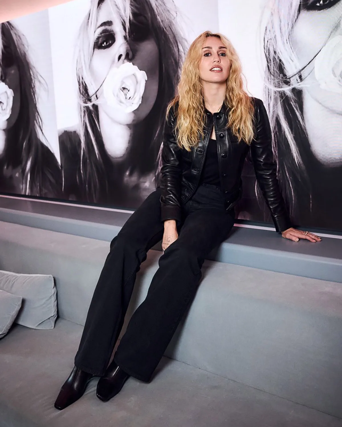 Miley Cyrus Talks Bass Persuades in Saint Laurent