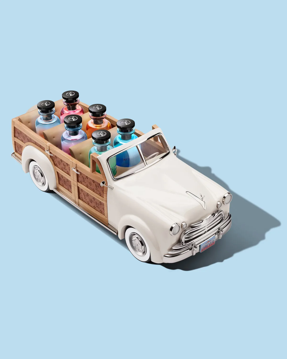 Louis Vuitton and Alex Israel Bottle California in a Woody Wagon Cologne Set