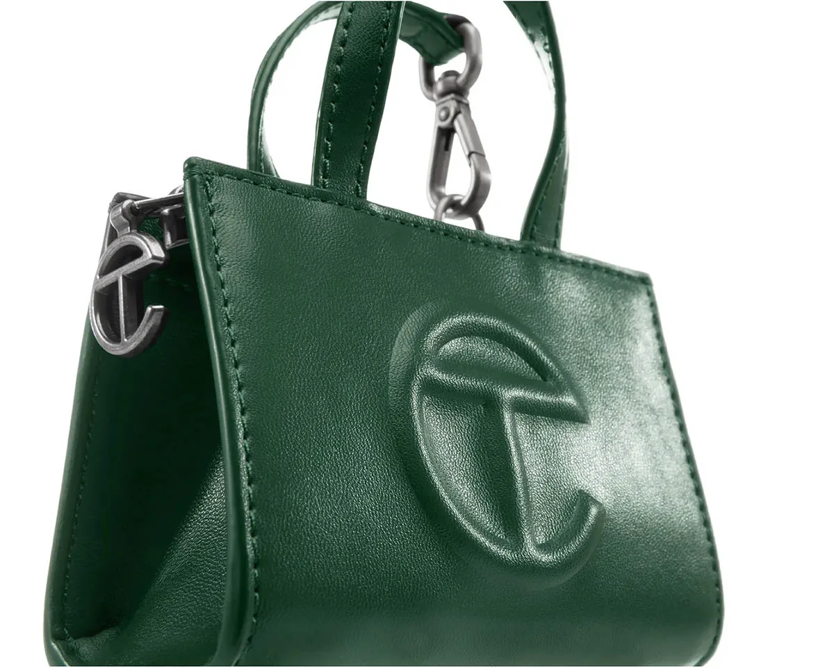 Telfar Baby Bag Charm in Dark Olive Color