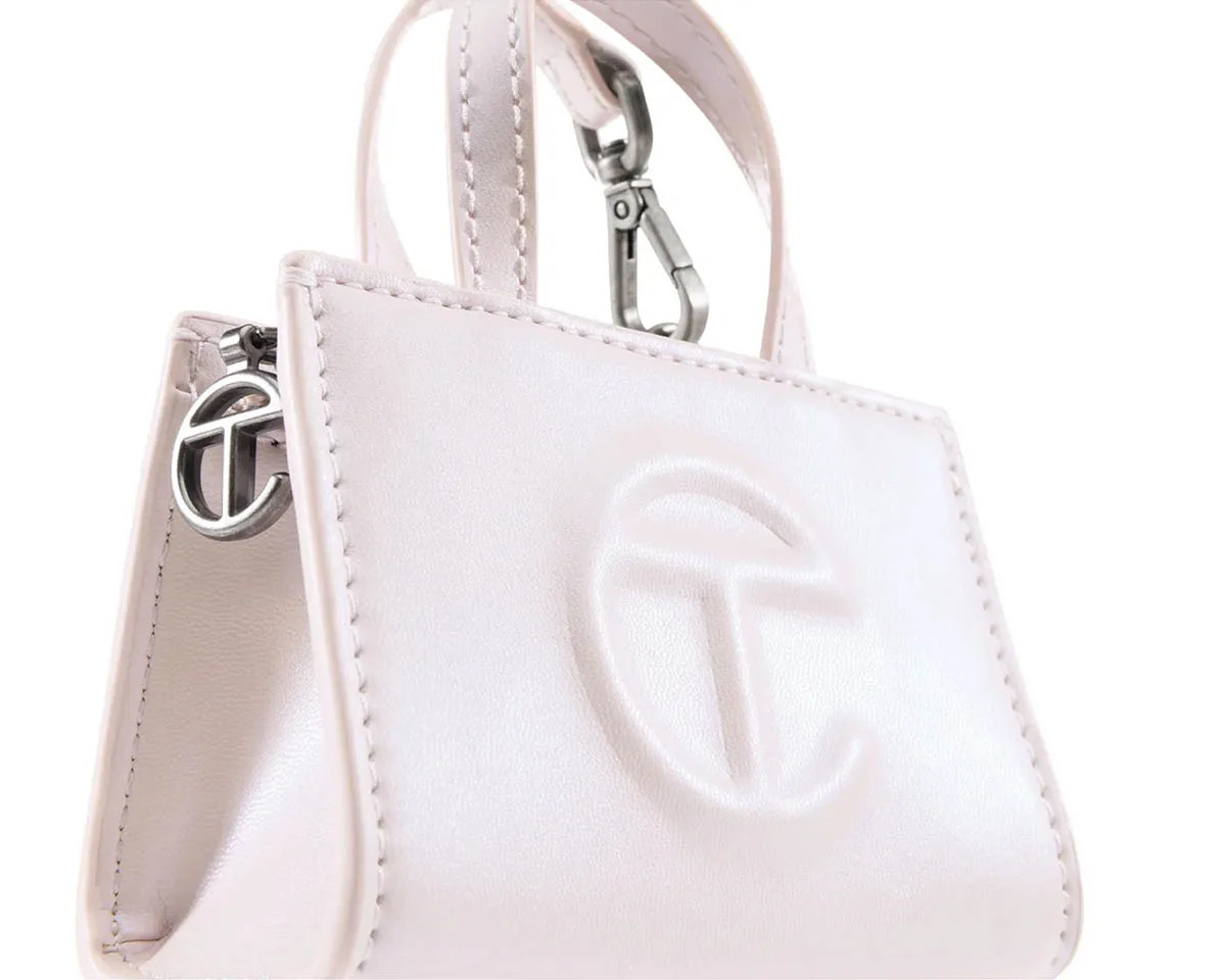 Telfar Baby Bag Charm in Pearl Color