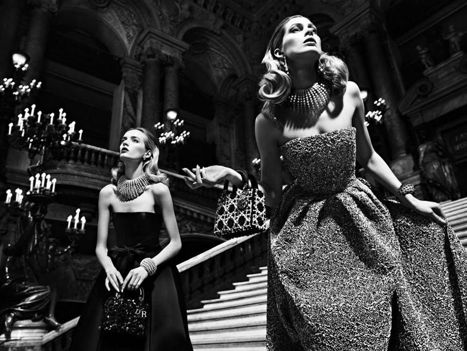 DARIA STROKOUS, ISELIN STEIRO, ANASTASIA IVANOVA, MARIE PIOVESAN & ALEX KIRTOKA BY WILLY VANDERPERRE FOR CHRISTIAN DIOR F/W 2013 CAMPAIGN