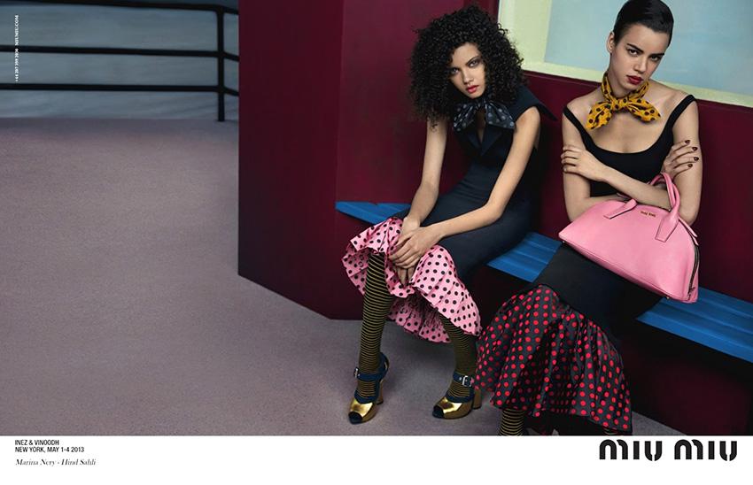 Marina Nery & Hind Sahli for Miu Miu Fall/Winter 2013/2014 Campaign by Inez Van Lamsweerde & Vinoodh Matadin