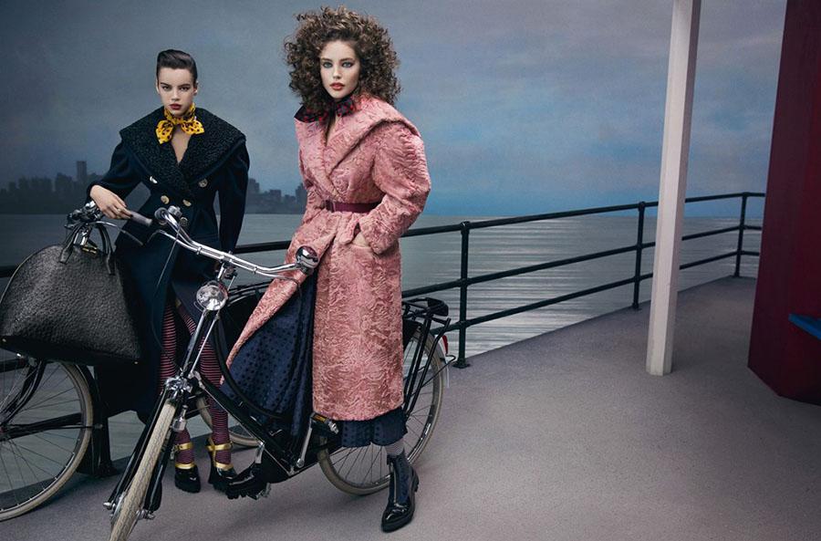 Lindsey Wixson, Emily DiDonato, Daphne Groeneveld, Georgia May Jagger, Adriana Lima, Marina Nery, Hind Sahli, Katlin Aas & Anne Verhallen for Miu Miu Fall/Winter 2013/2014 Campaign