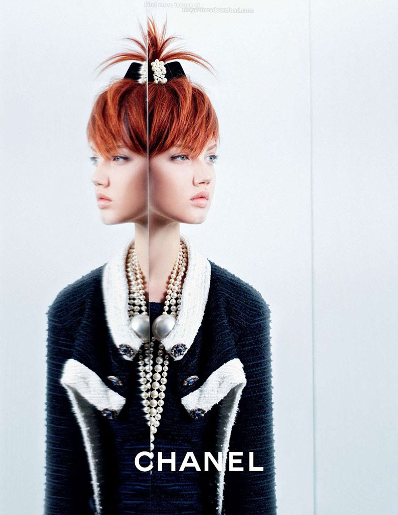 Lindsey Wixson & Sasha Luss by Karl Lagerfeld for Chanel S/S 2014