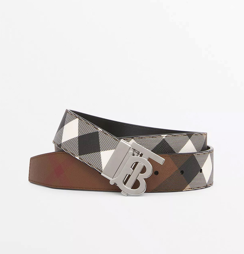 Burberry Reversible Monogram Motif Check E-canvas Belt
