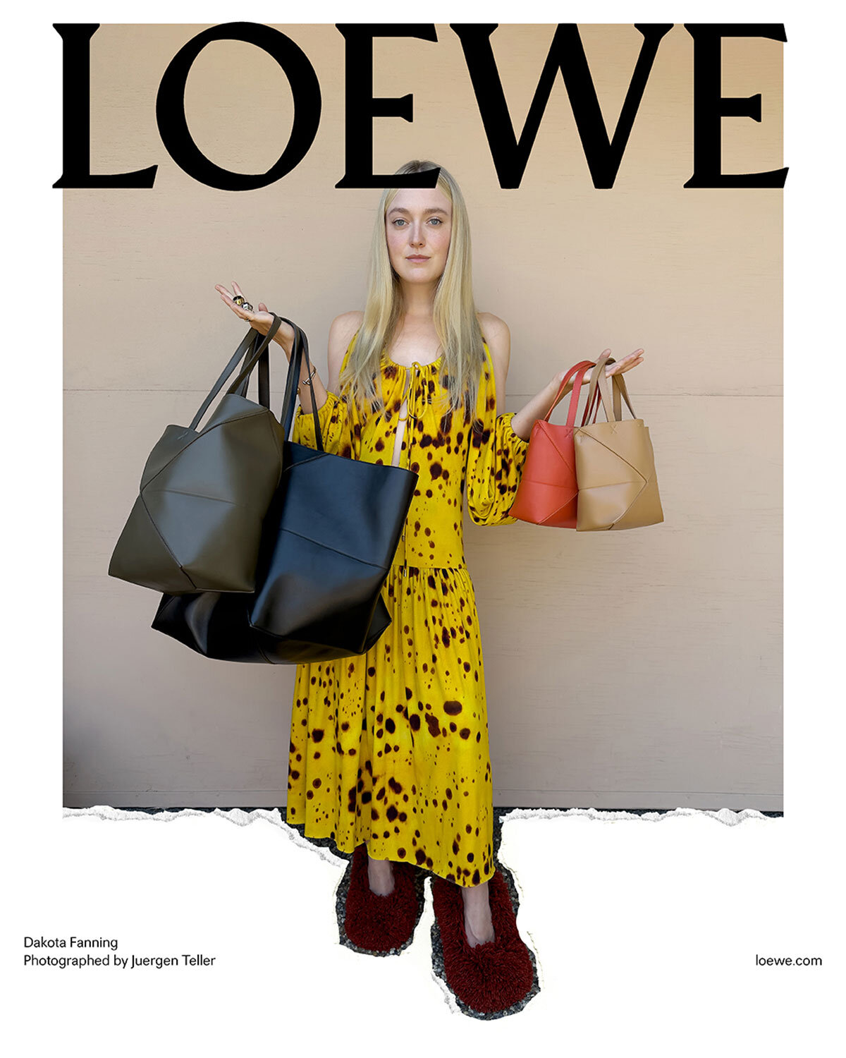 Dakota Fanning by Juergen Teller for LOEWE Spring Summer 2024