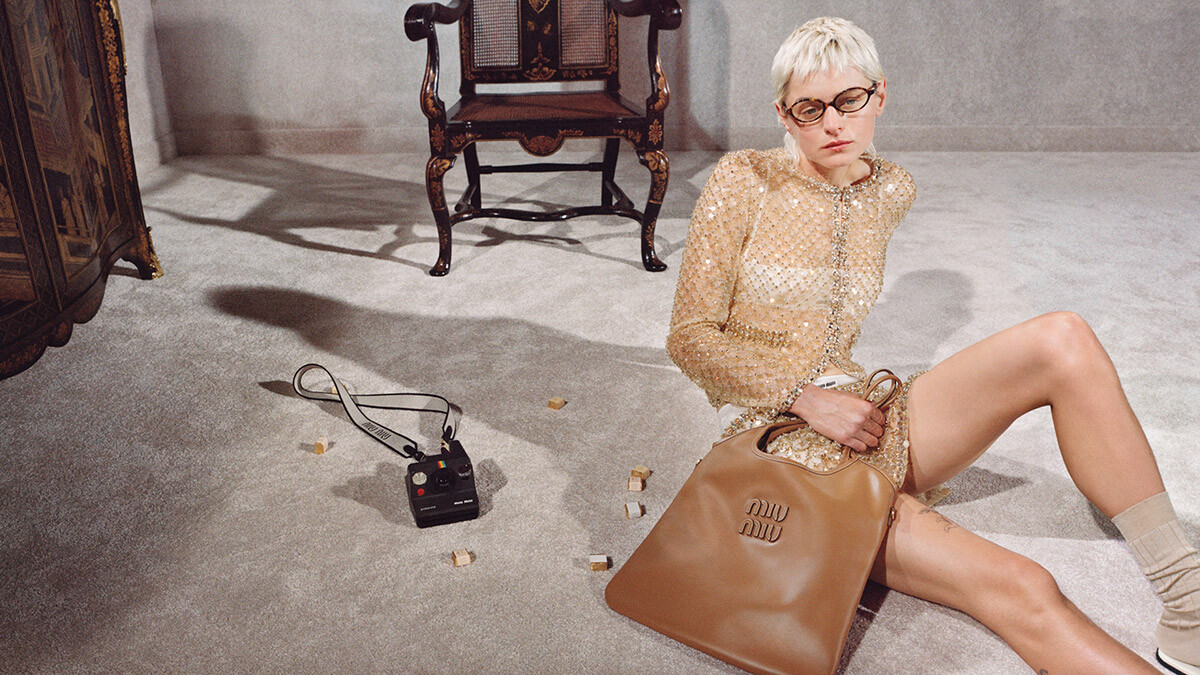 Emma Corrin in Miu Miu Holiday Campaign