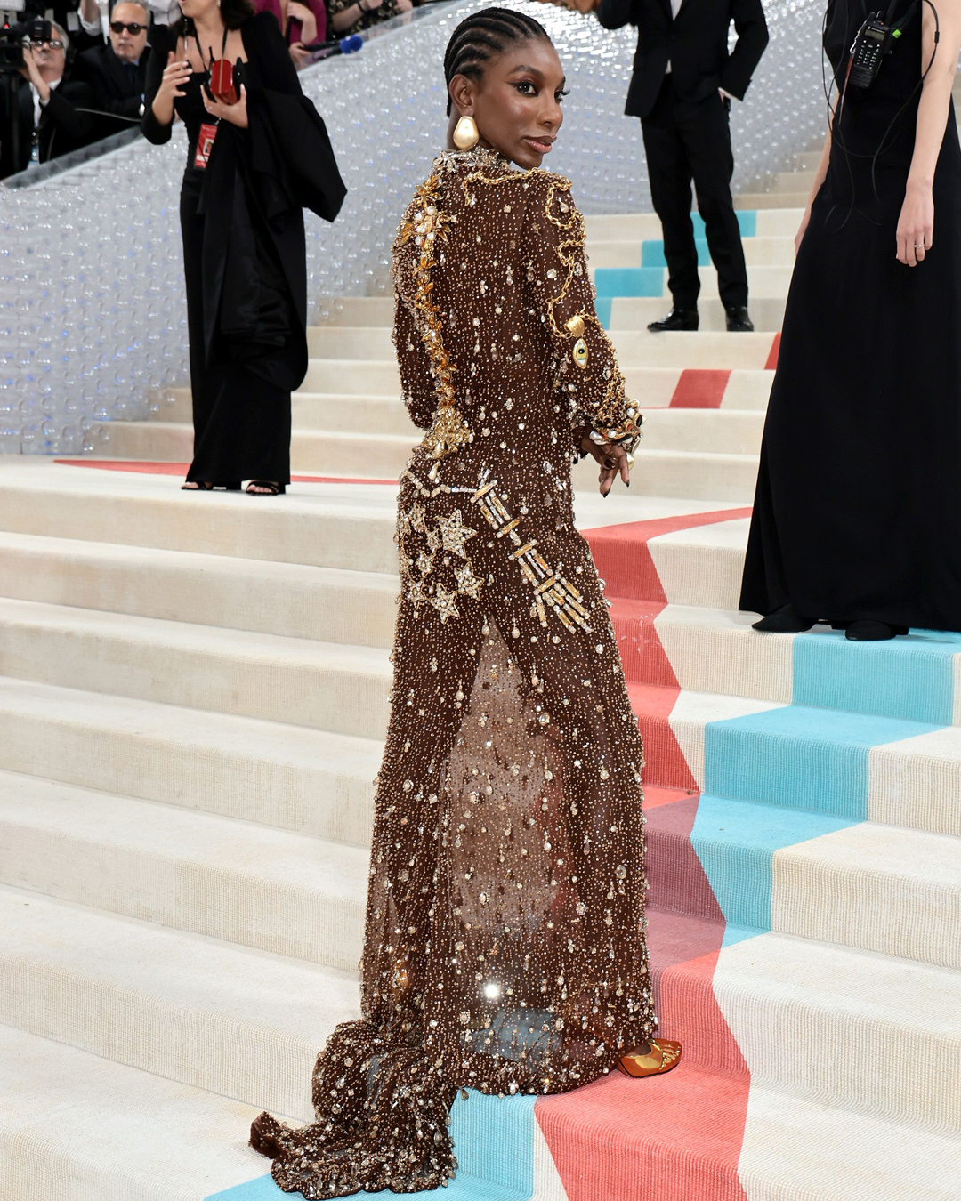 Michaela Coel wearing Schiaparelli designed by Daniel Roseberry