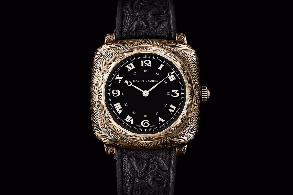 Ralph Lauren Western Black Dial Cushion Watch