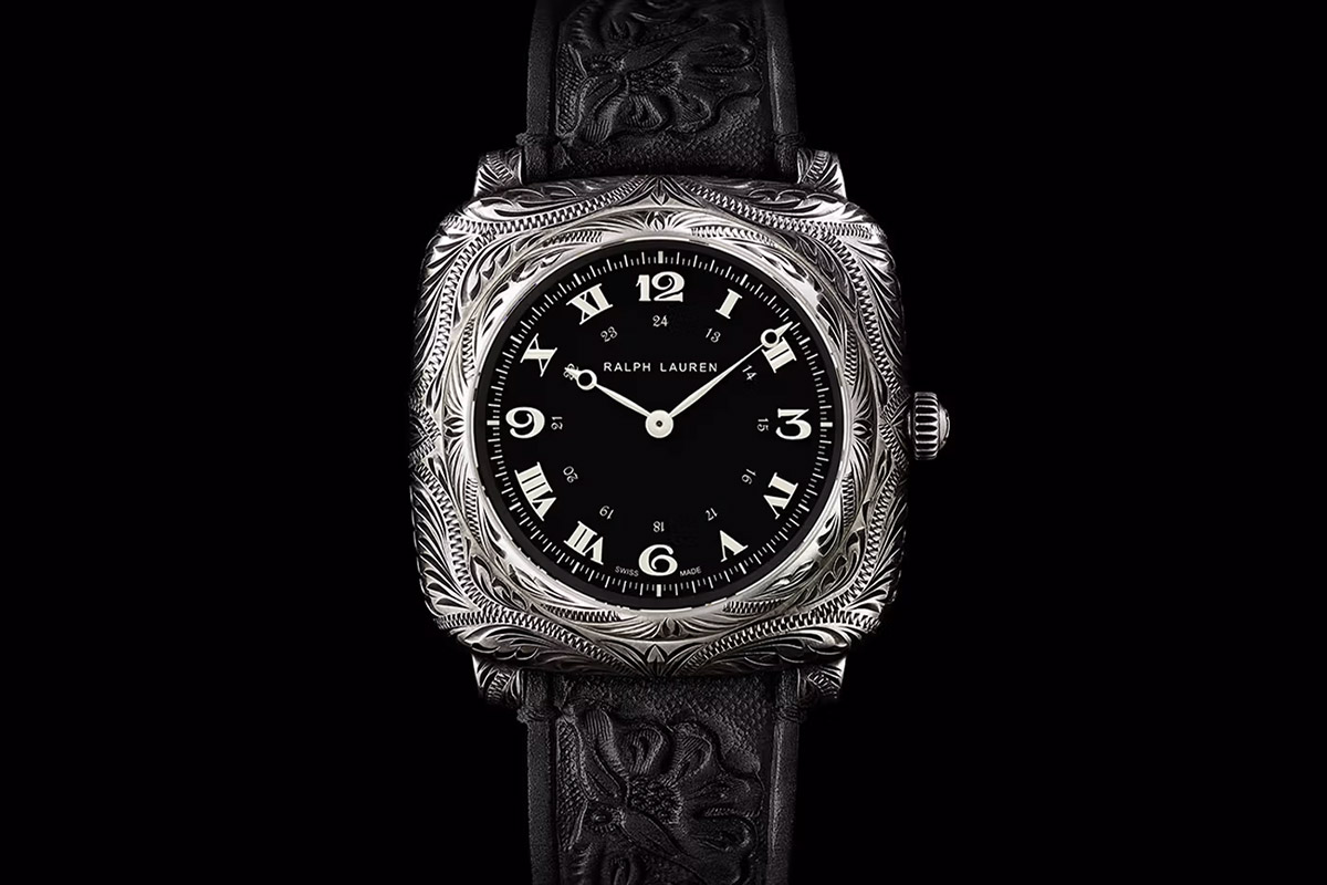 Ralph Lauren Western Black Dial Cushion Watch