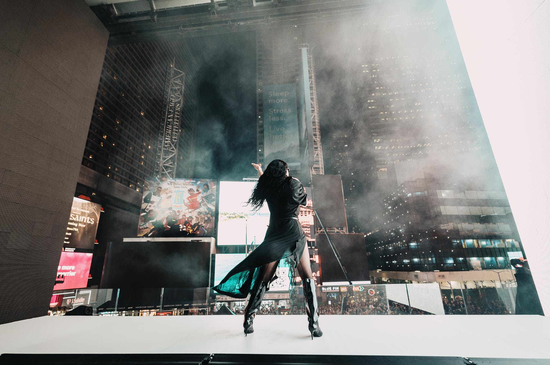 Charli XCX Lights Up Times Square with H&M Takeover