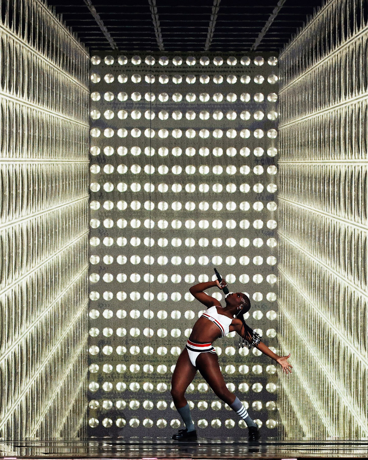 Doechii wearing Thom Browne at the Grammy Awards.