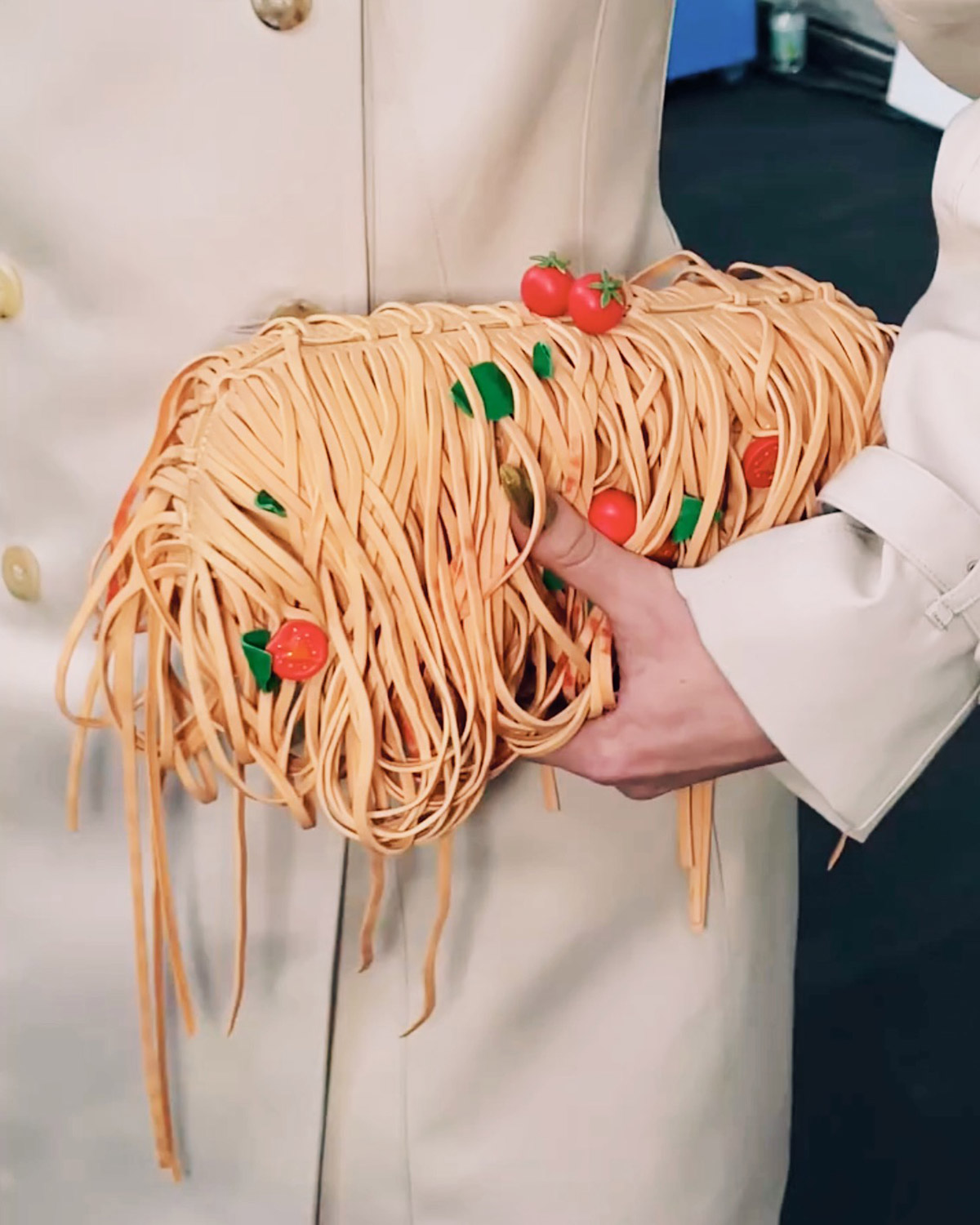 Moschino Spaghetti Clutch Hits The Runway