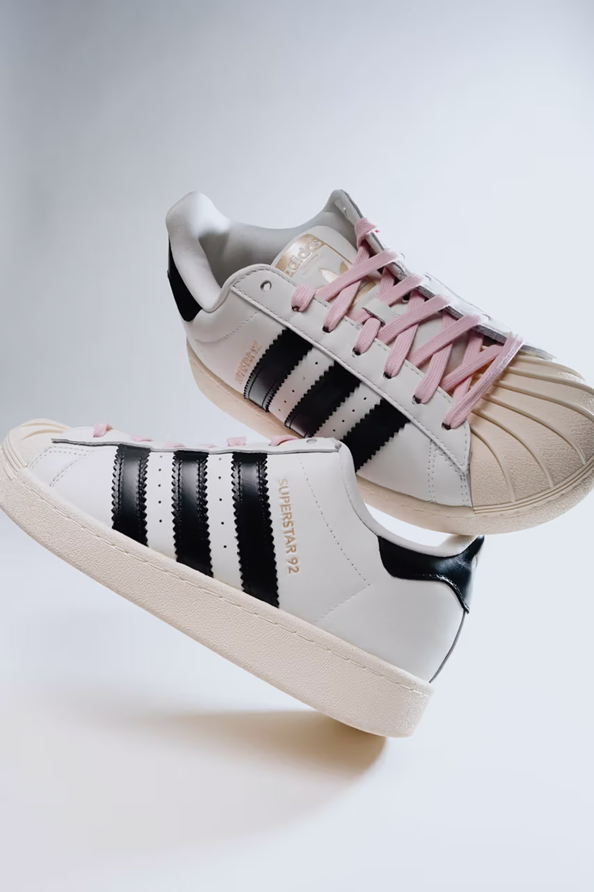 Adidas x Pharrell Virginia Superstar 92 in white with pink