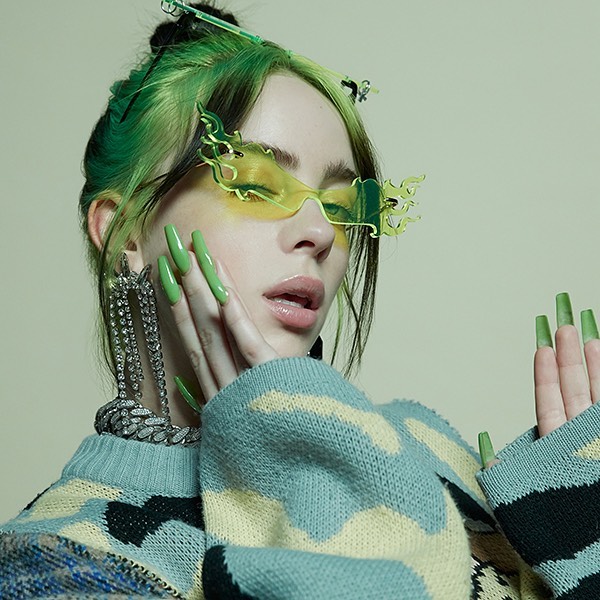 The exclusive custom-made sweater Duran Lantink created for Billie Eilish | Image from @duranlantinkyo