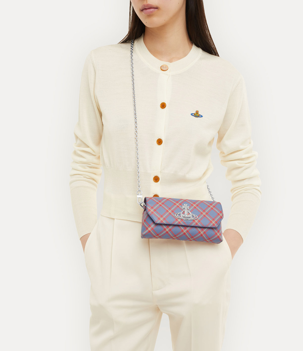 Vivienne Westwood Delivers Tartan Flair in its Mini Pouch Chain Bag