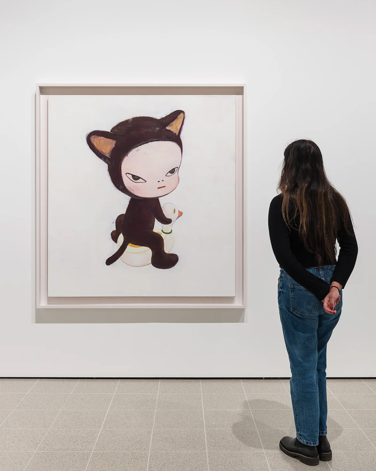 Installation view of Yoshitomo Nara. Harmless Kitty, 1994 | Photo by Mark Blower | Source: Hayward Gallery
