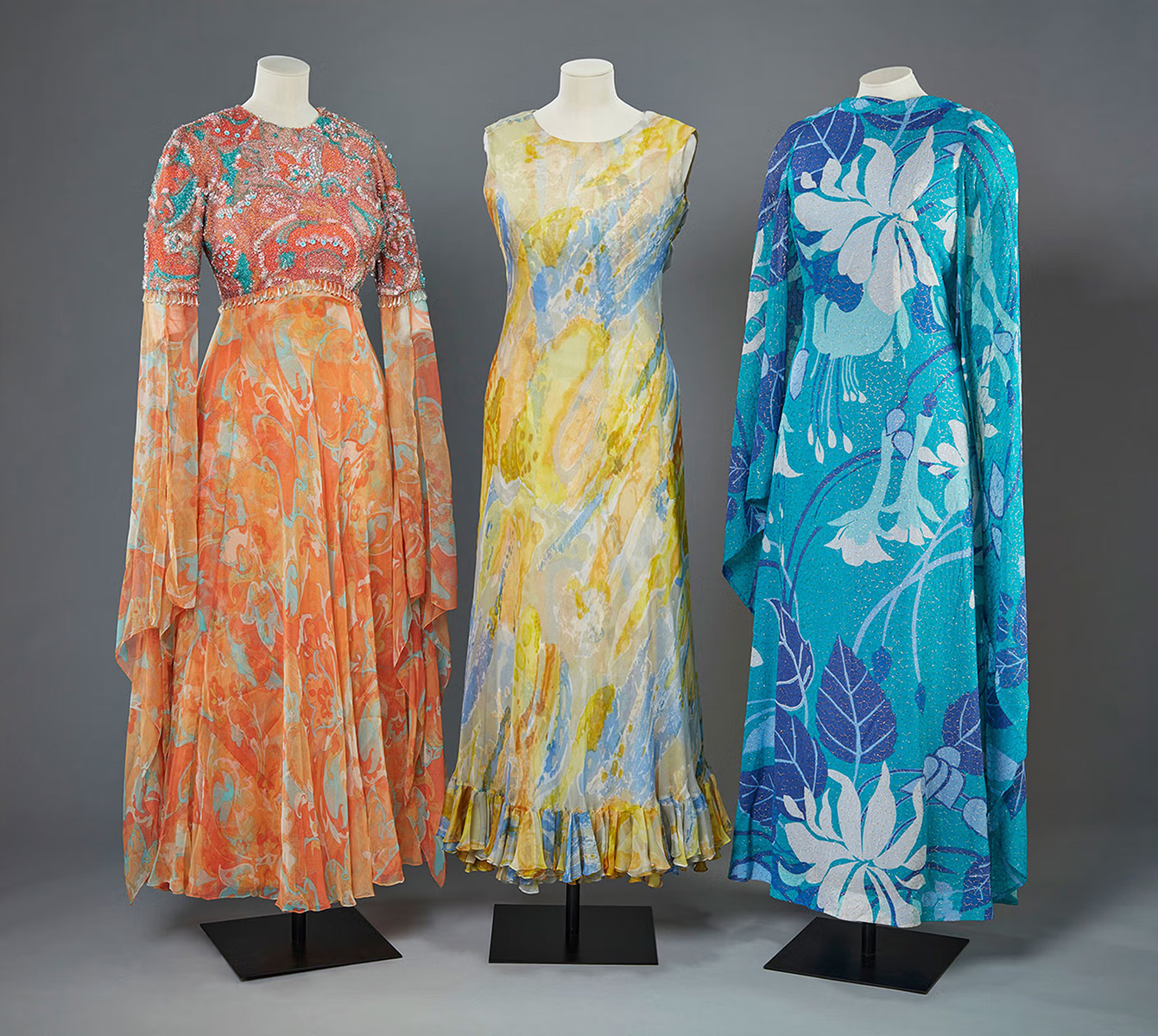Evening gowns, Ian Thomas, c 1970s | Source: Royal Collection Trust