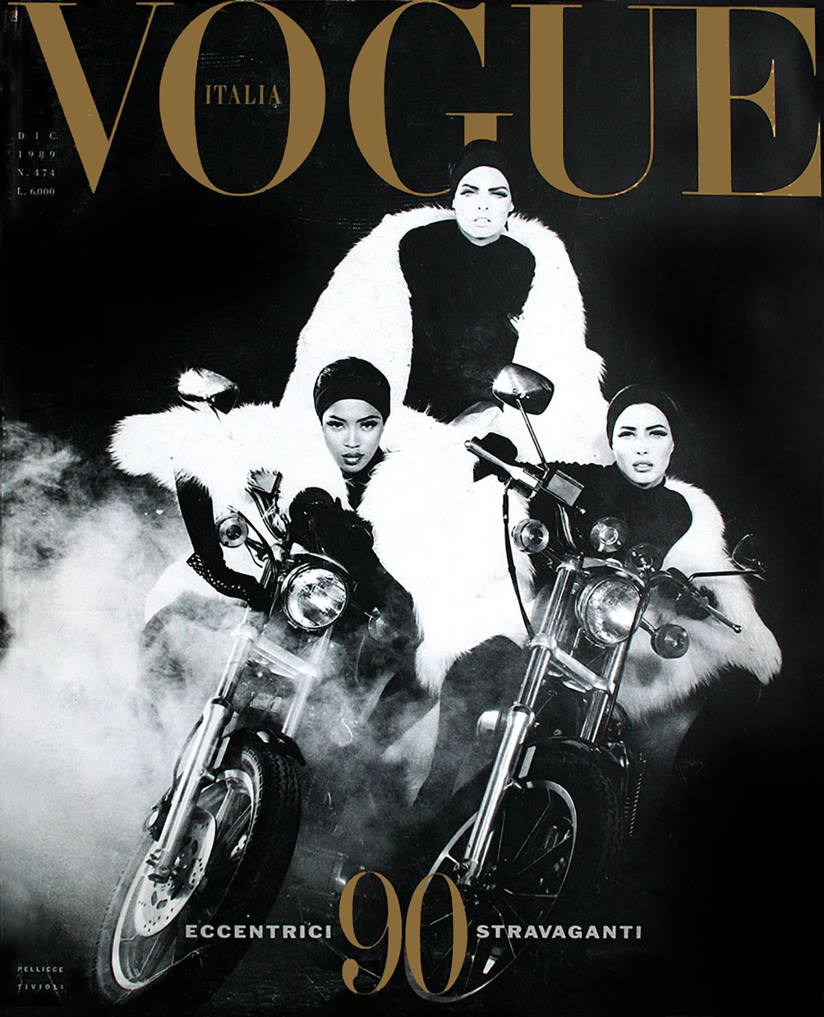 Naomi Campbell, Linda Evangelista and Christy Turlington, New York City | Photographed by Steven Meisel, Vogue Italia, December 1989 | Source: Vogue Archive