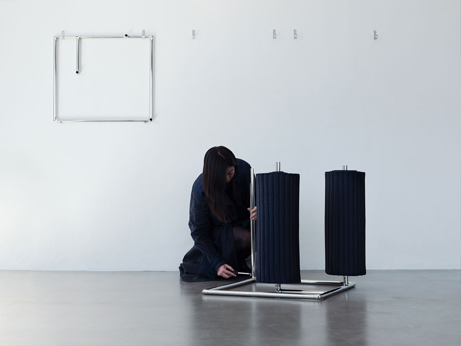 A Seat of the Art in G-STAR Denim by Caroline Chao | Source: G-STAR