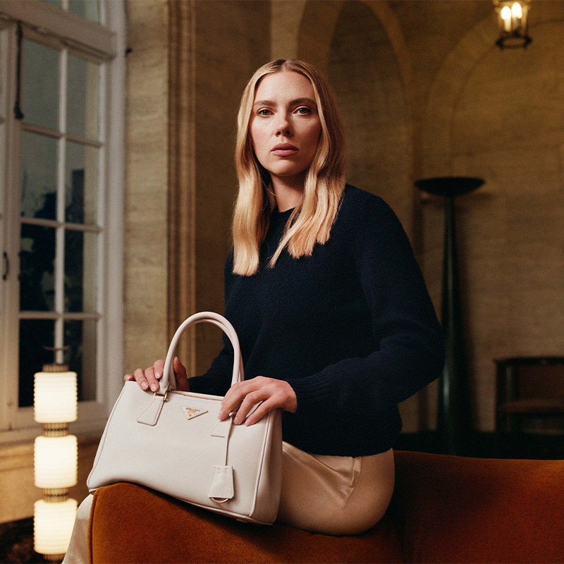 Scarlett Johansson Transforms in Prada’s New Galleria Campaign