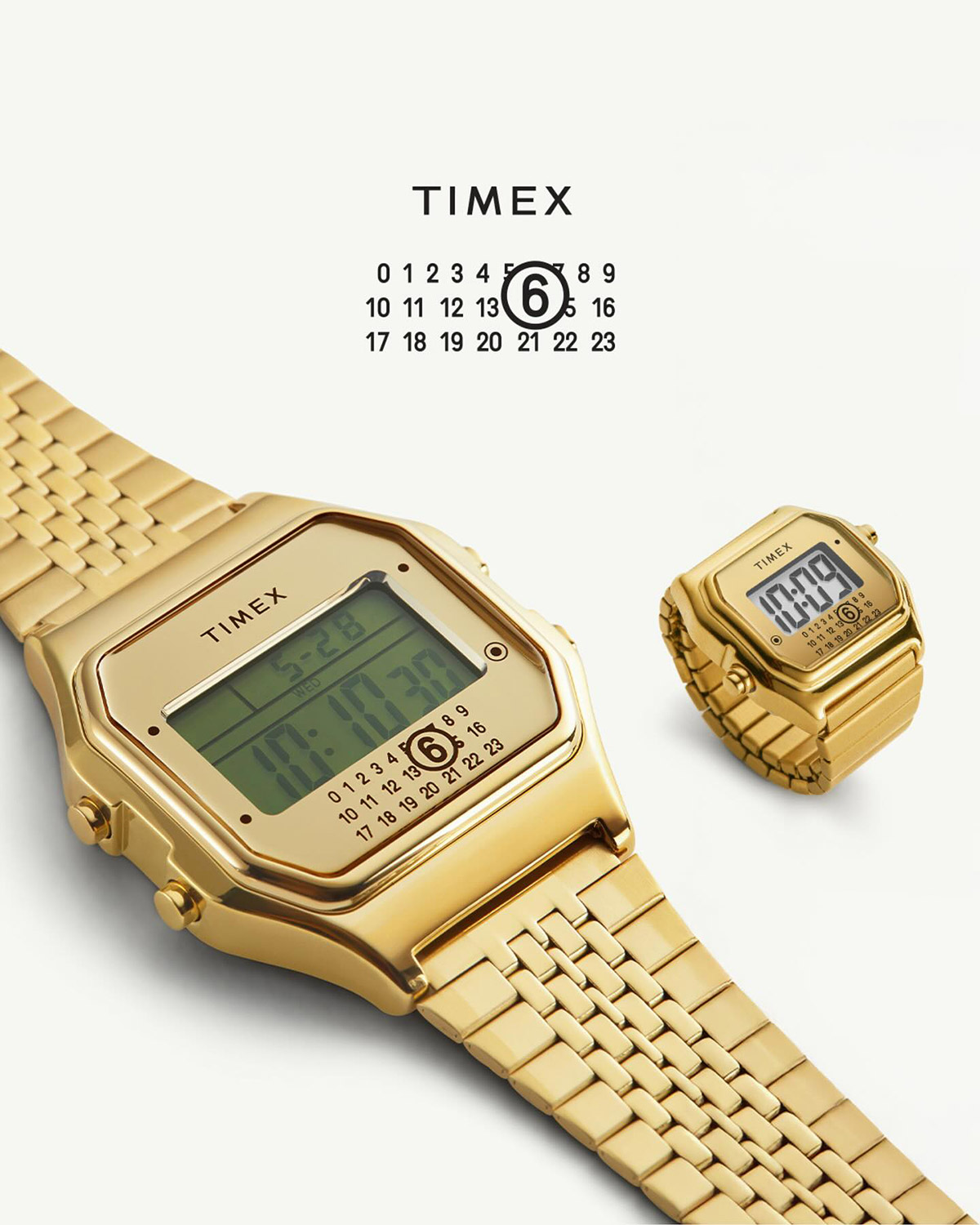 Maison Margiela Timex T80 Ring Watch in Gold